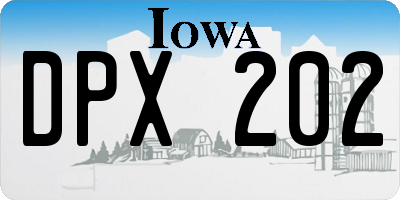 IA license plate DPX202