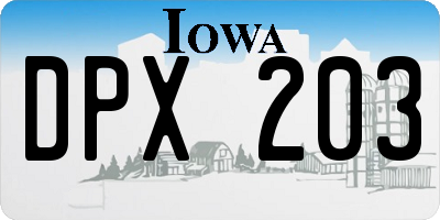 IA license plate DPX203