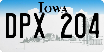 IA license plate DPX204