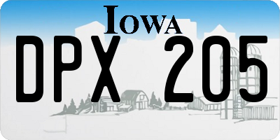 IA license plate DPX205