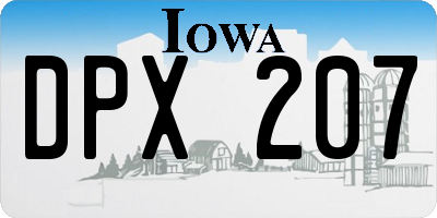 IA license plate DPX207