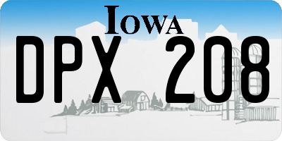IA license plate DPX208