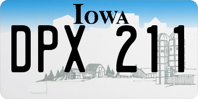 IA license plate DPX211