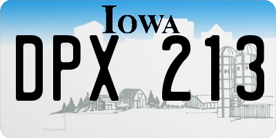 IA license plate DPX213