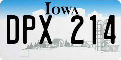 IA license plate DPX214