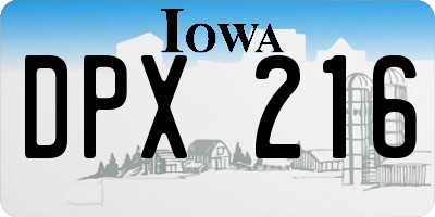 IA license plate DPX216