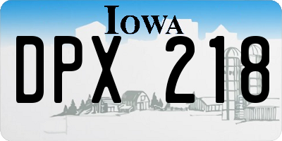 IA license plate DPX218