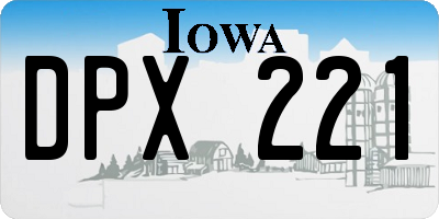 IA license plate DPX221
