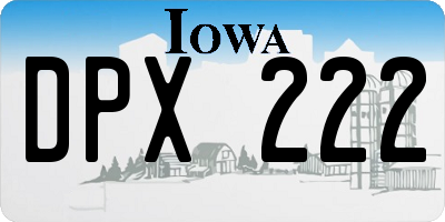 IA license plate DPX222