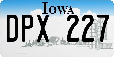 IA license plate DPX227