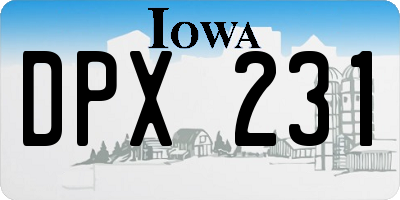 IA license plate DPX231