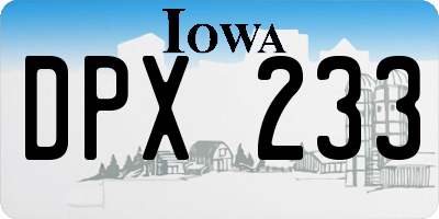 IA license plate DPX233
