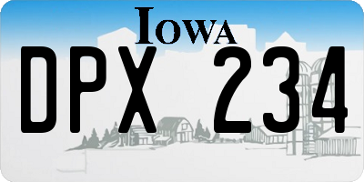 IA license plate DPX234