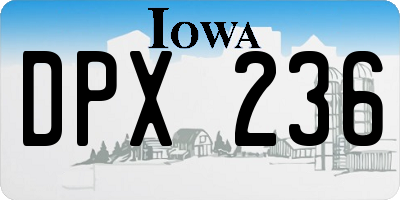 IA license plate DPX236