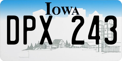 IA license plate DPX243
