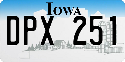 IA license plate DPX251