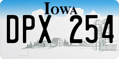 IA license plate DPX254
