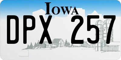 IA license plate DPX257