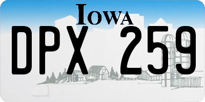 IA license plate DPX259