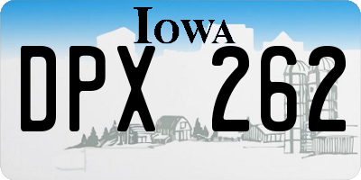 IA license plate DPX262