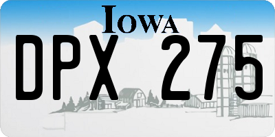 IA license plate DPX275