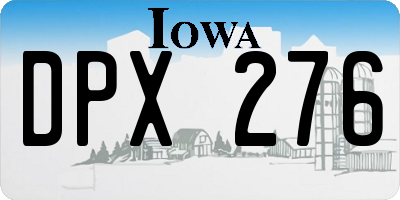 IA license plate DPX276