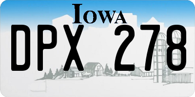 IA license plate DPX278