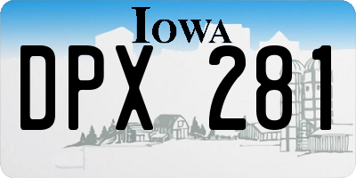 IA license plate DPX281