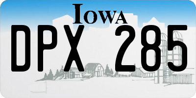 IA license plate DPX285