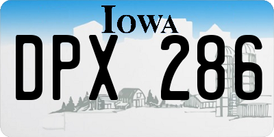IA license plate DPX286