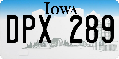 IA license plate DPX289
