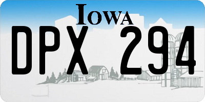 IA license plate DPX294