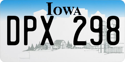 IA license plate DPX298