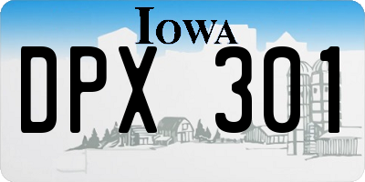 IA license plate DPX301