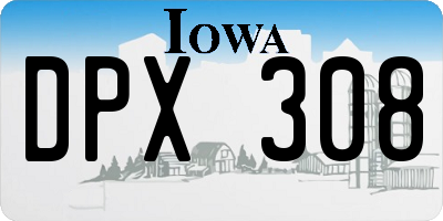 IA license plate DPX308