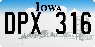 IA license plate DPX316