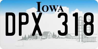 IA license plate DPX318