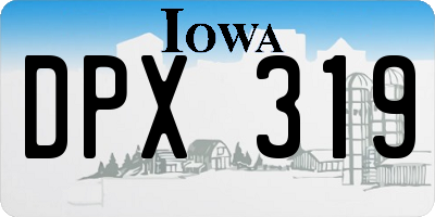 IA license plate DPX319