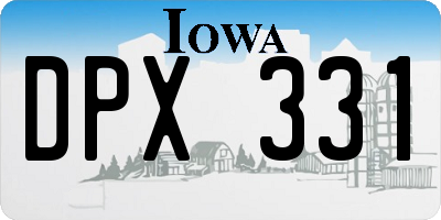 IA license plate DPX331