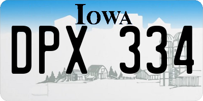 IA license plate DPX334