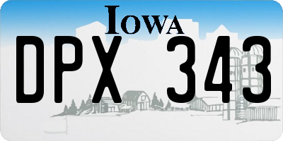 IA license plate DPX343