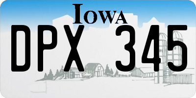 IA license plate DPX345