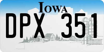 IA license plate DPX351