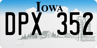 IA license plate DPX352