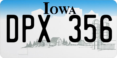 IA license plate DPX356