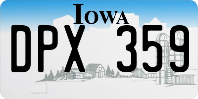 IA license plate DPX359