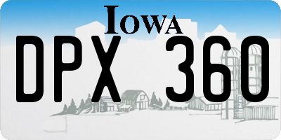IA license plate DPX360