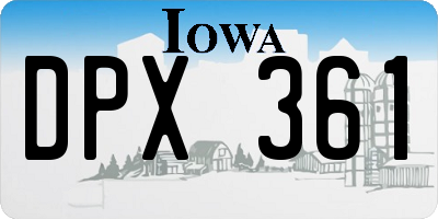 IA license plate DPX361