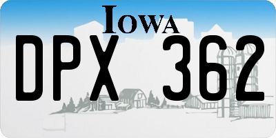 IA license plate DPX362