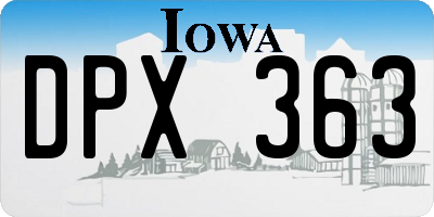 IA license plate DPX363